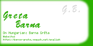 greta barna business card