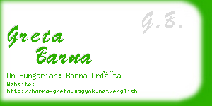 greta barna business card